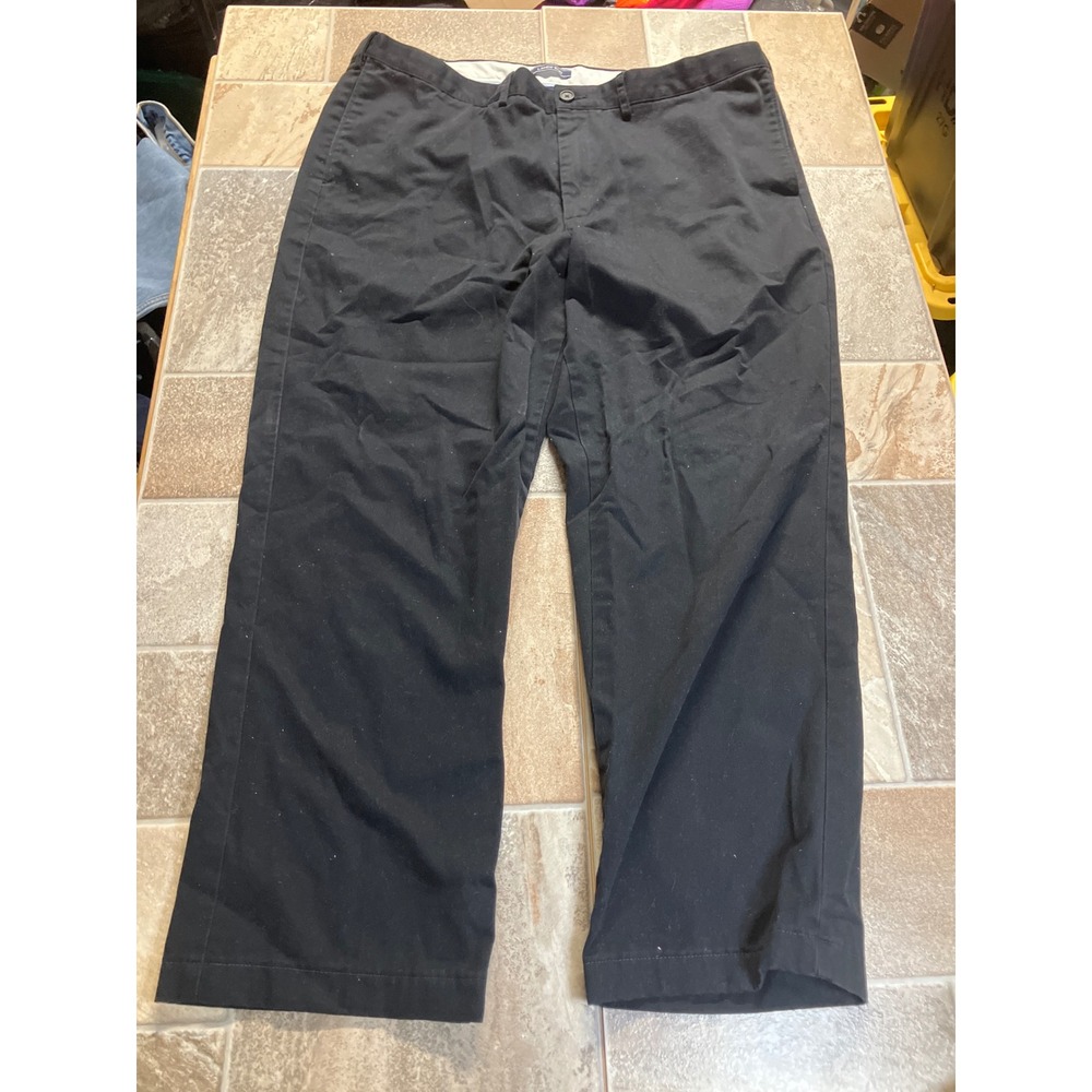 Lands End Mens Black Traditional Fit Chinos Size 42 Made‎ in Bangladesh